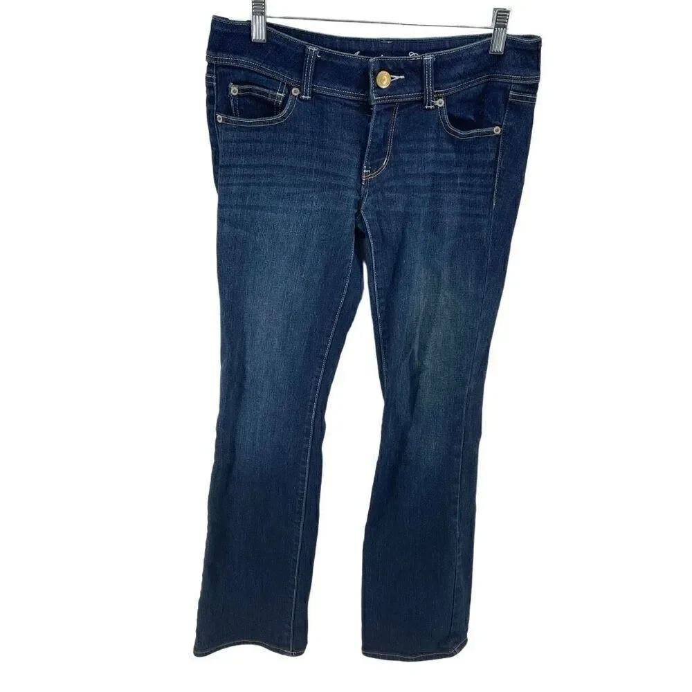 American Eagle Women's Denim Stretch Cotton Low Rise Slim Boot Jeans Blue Size 6